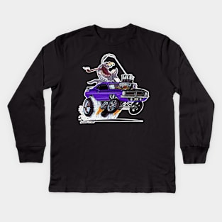 FISHTAILIN 1970 HEMI 'cuda plum crazy Kids Long Sleeve T-Shirt